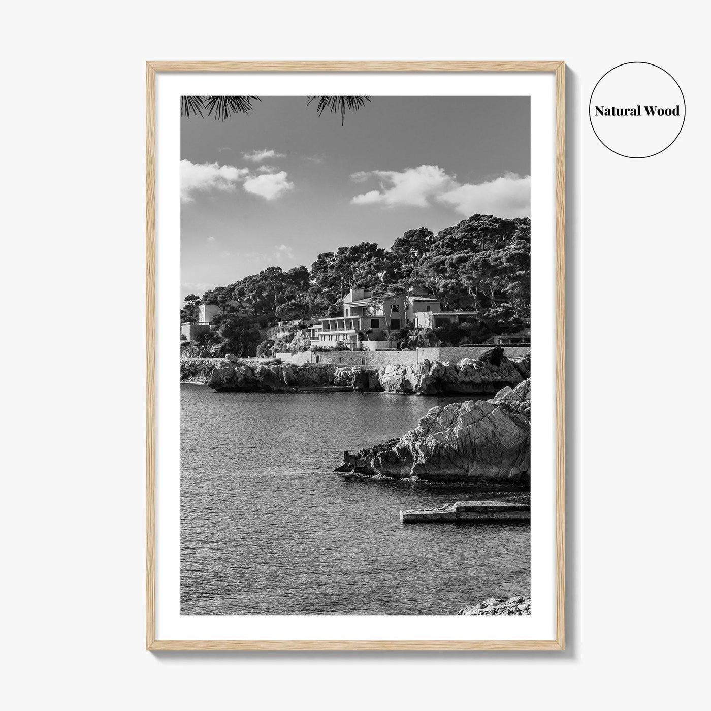 Cala Rajada Black and White Fine Art Photo Print, Mallorca Seascape Spain Poster