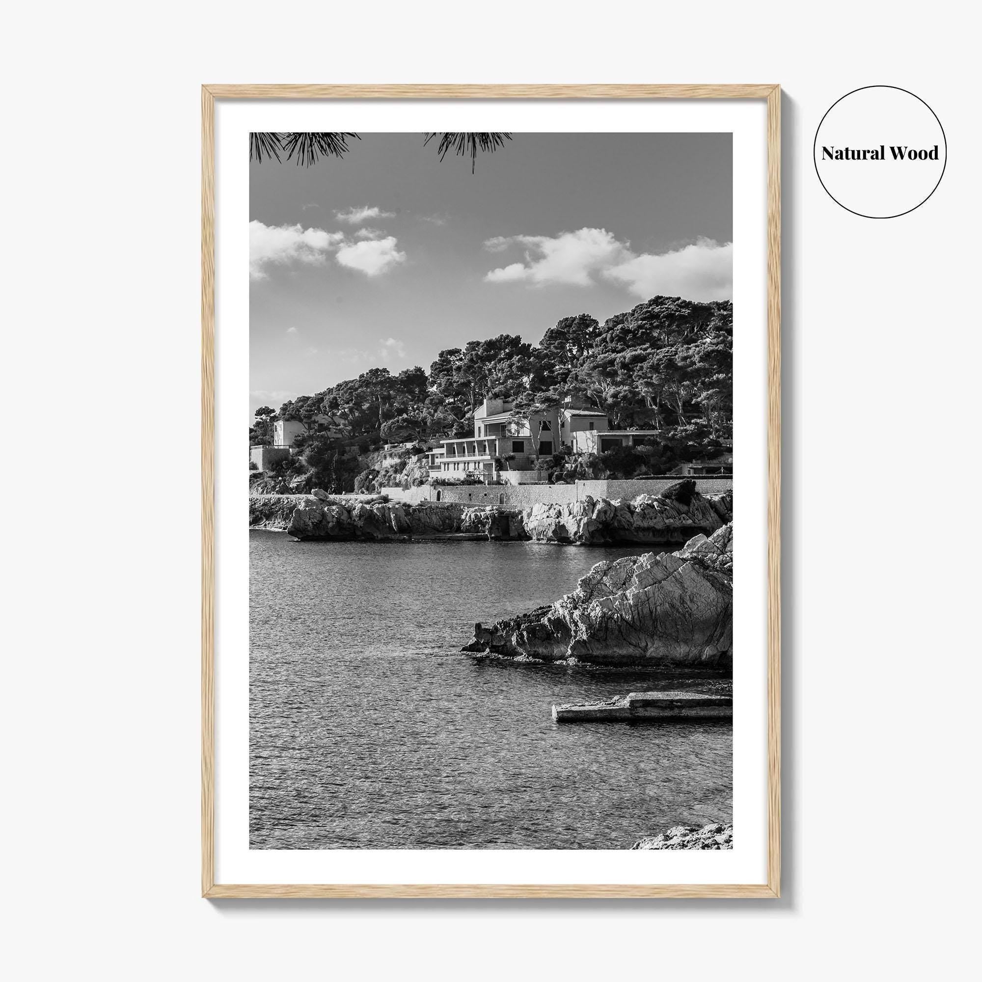Cala Rajada Black and White Fine Art Photo Print, Mallorca Seascape Spain Poster