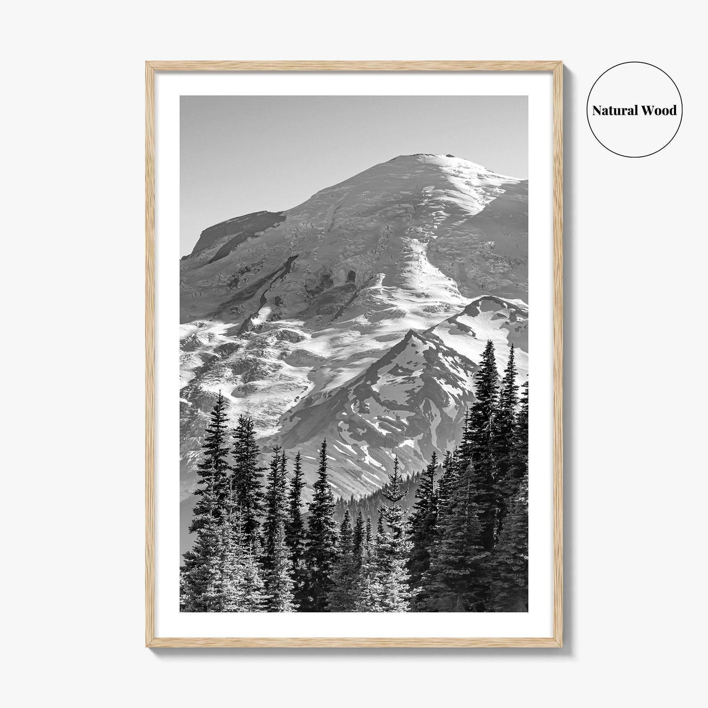 Mount Rainier Black and White Fine Art Photo Print, Sunrise Point, Washington, Pacific Northwest