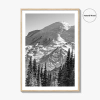 Mount Rainier Black and White Fine Art Photo Print, Sunrise Point, Washington, Pacific Northwest
