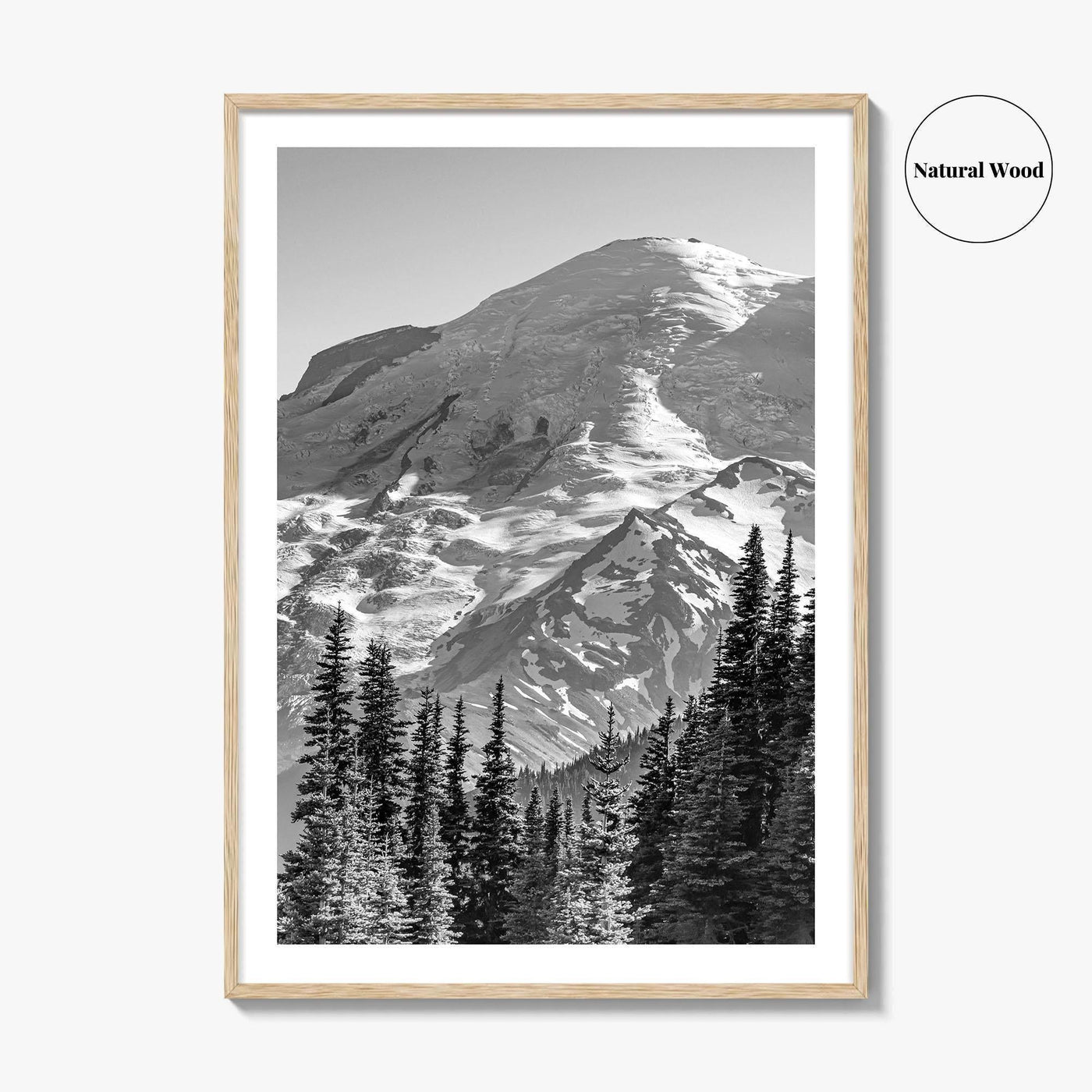 Mount Rainier Black and White Fine Art Photo Print, Sunrise Point, Washington, Pacific Northwest