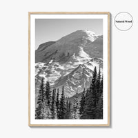 Mount Rainier Black and White Fine Art Photo Print, Sunrise Point, Washington, Pacific Northwest