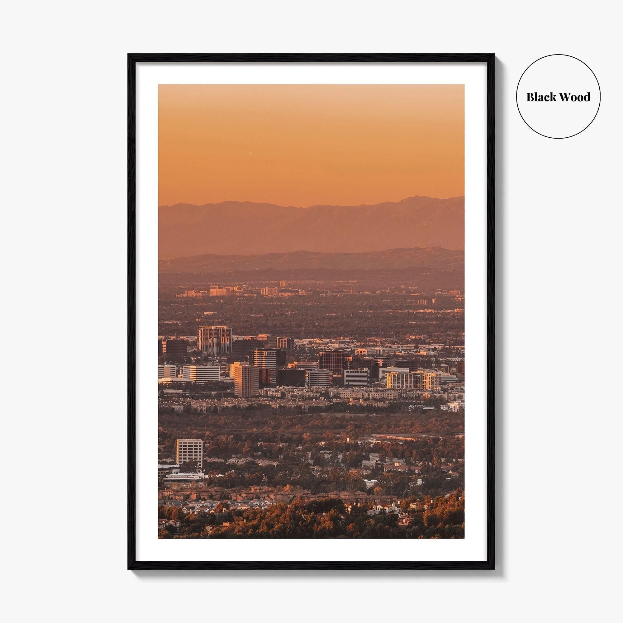 Anaheim Skyline Fine Art Photo Print, Irvine Santa Ana, Orange County California Poster