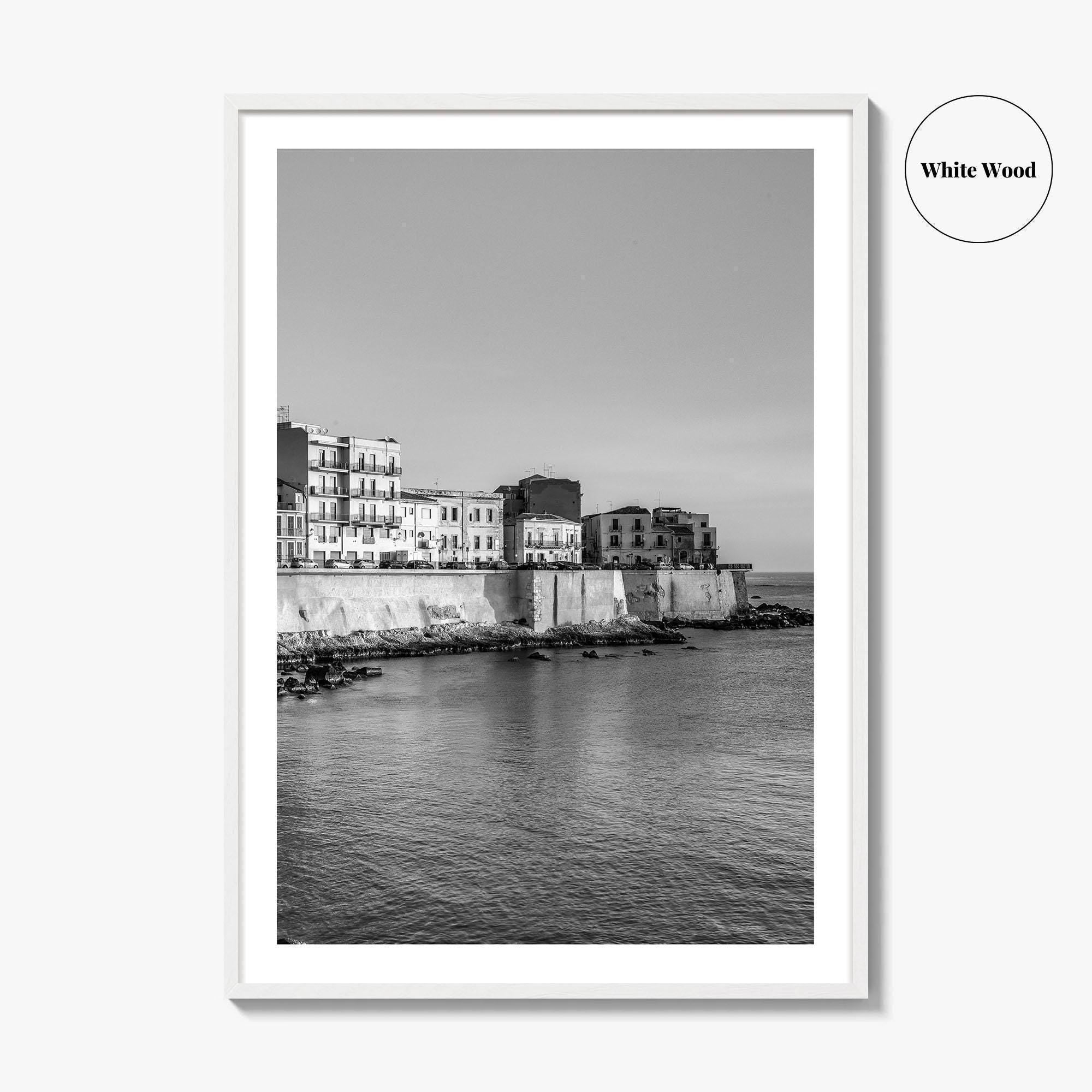 Syracuse Italy Black and White Fine Art Photo Print, Siracusa Sicily Ortigia Wall Poster