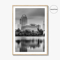 Springfield Massachusetts Skyline Black and White Fine Art Photo Print, Wall Decor Poster, USA