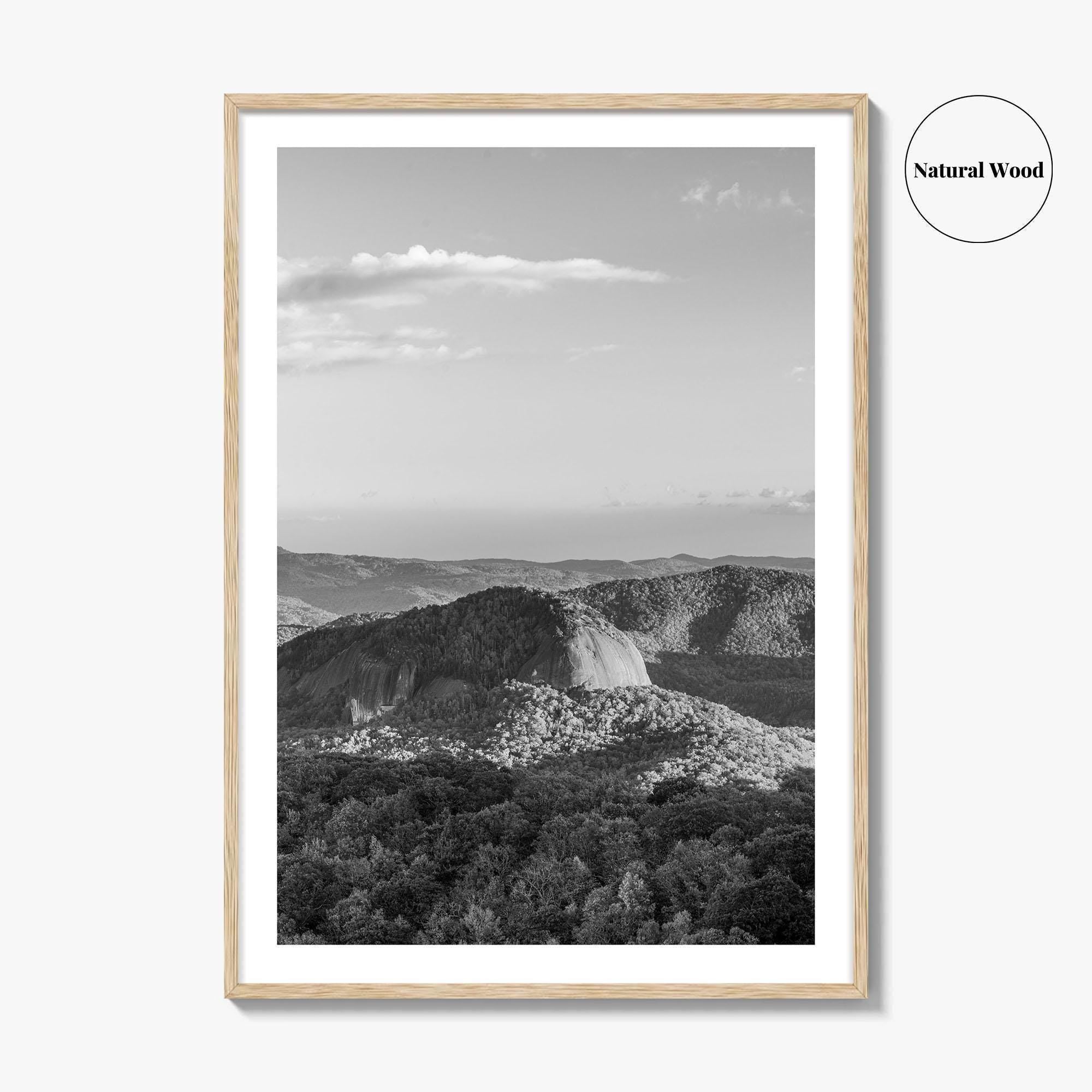 Pisgah National Forest Black and White Fine Art Photo Print, Looking Glass Rock, NC