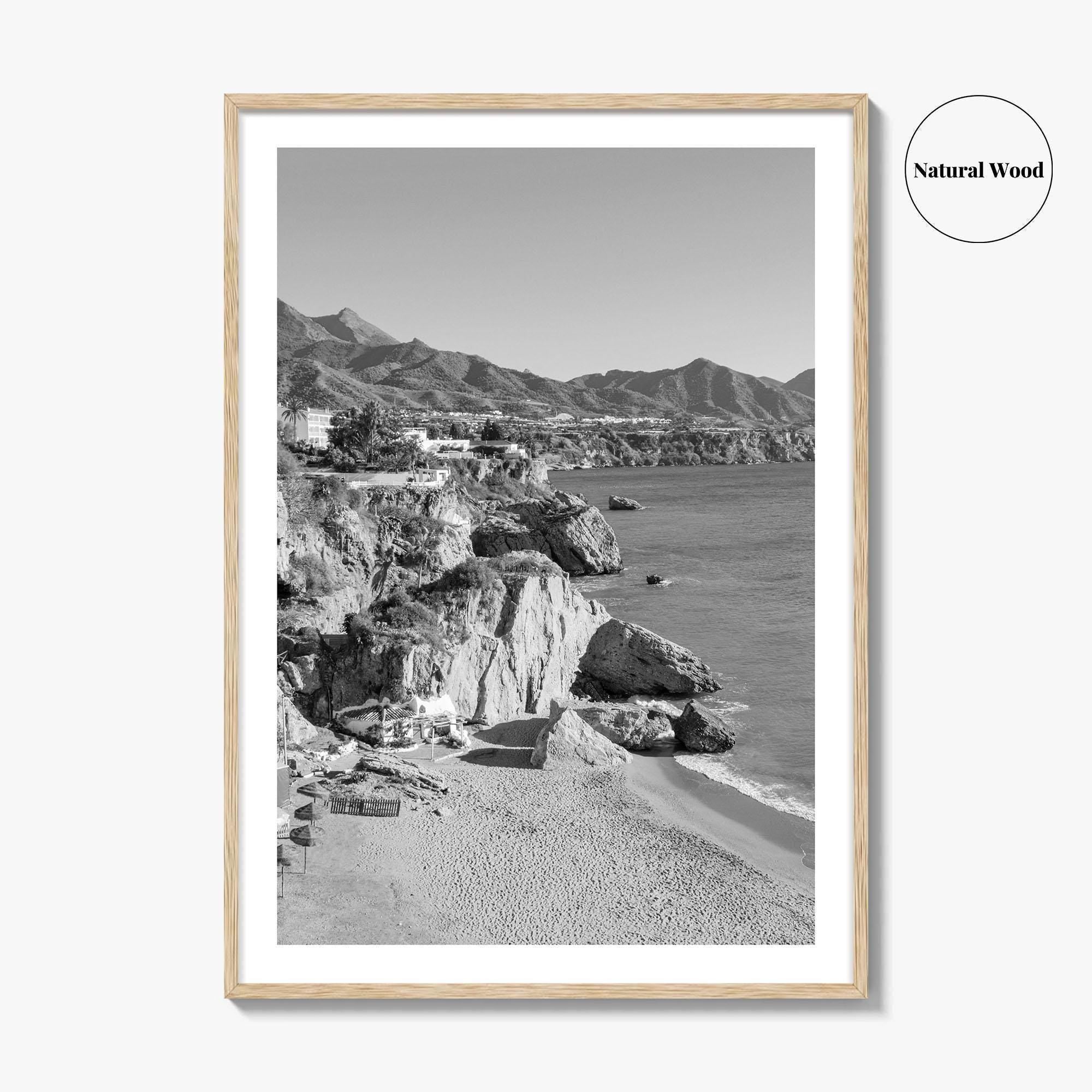 Nerja Black and White Fine Art Photo Print, Costa del Sol Spain Poster