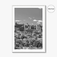 Portland Maine Skyline Black and White Fine Art Photo Print, Downtown, USA Poster