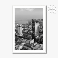 Phnom Penh Black and White Fine Art Photo Print, Cambodia Wall Decor Poster