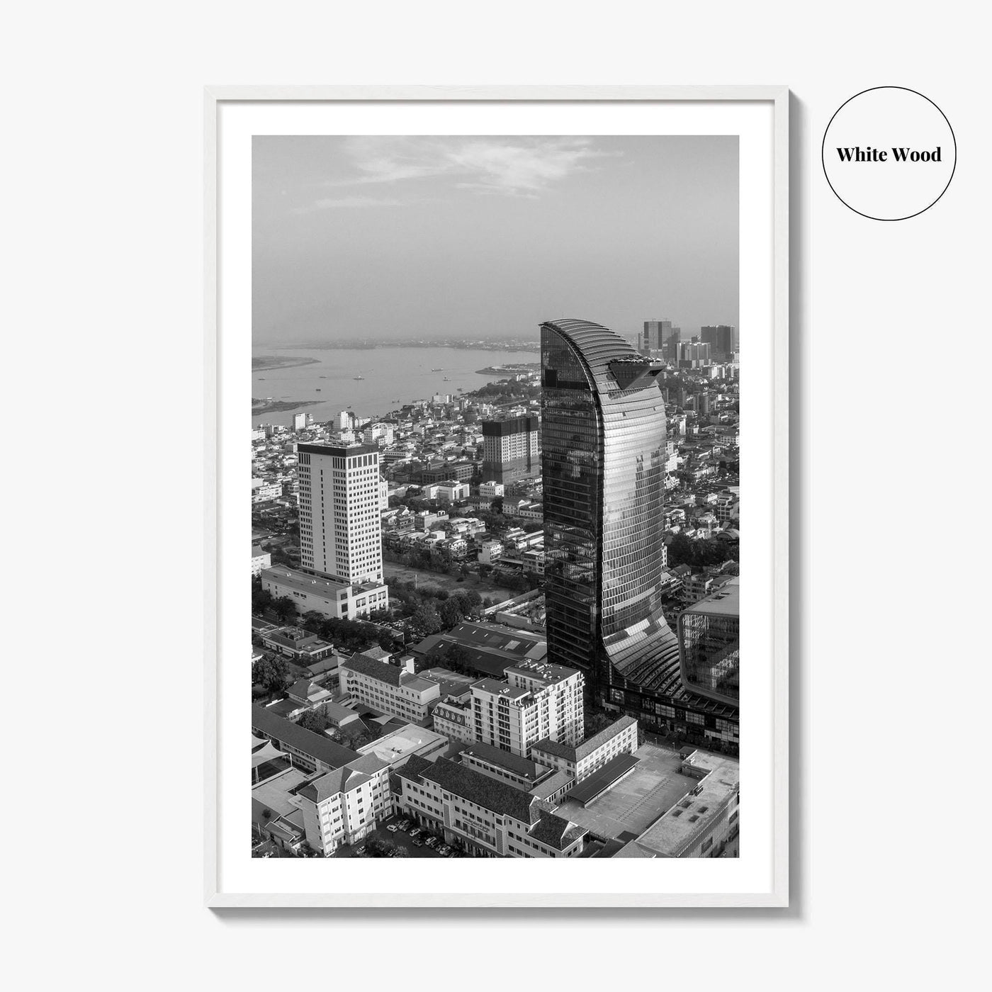 Phnom Penh Black and White Fine Art Photo Print, Cambodia Wall Decor Poster