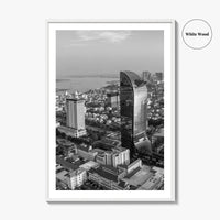 Phnom Penh Black and White Fine Art Photo Print, Cambodia Wall Decor Poster