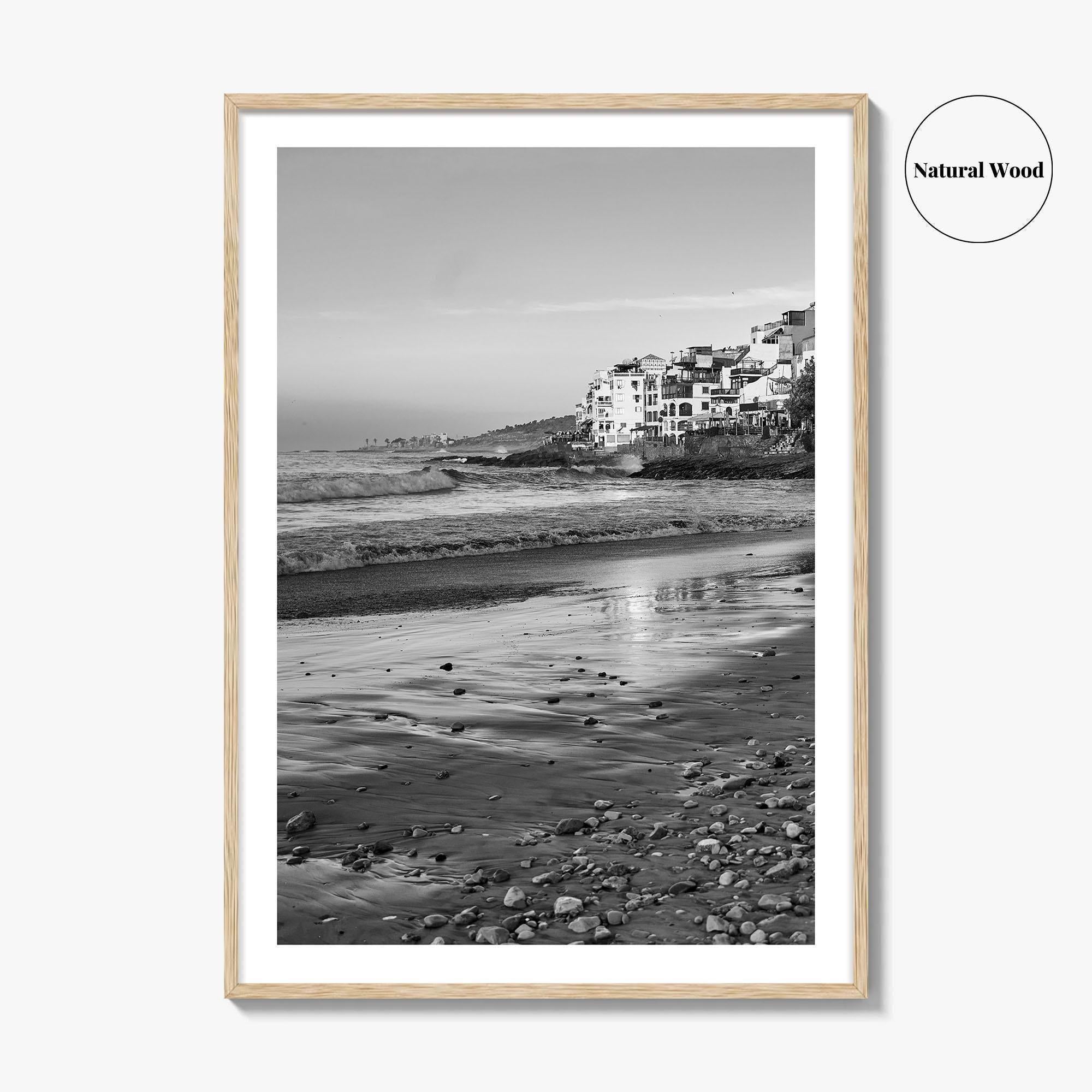 Taghazout Black and White Fine Art Photo Print, Morocco Poster, Agadir Coast Wall Decor