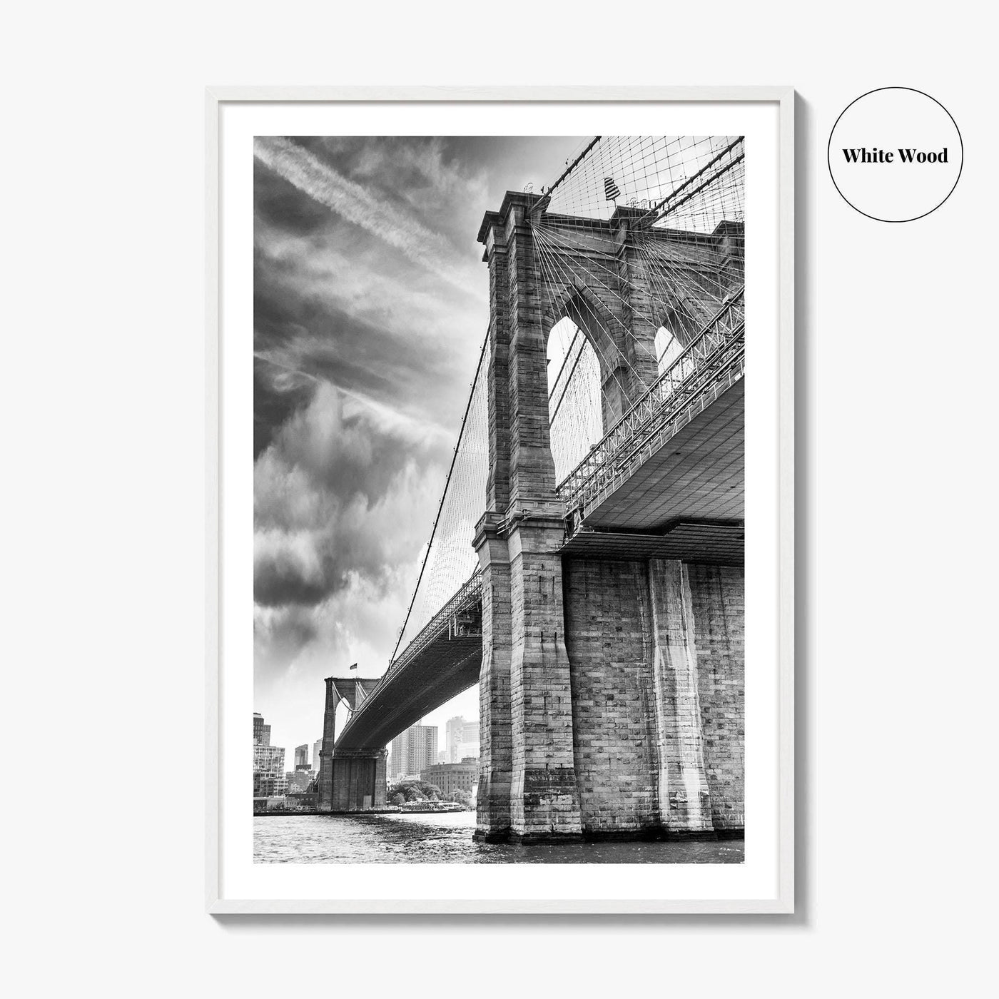 Brooklyn Bridge Black and White Fine Art Photo Print, NYC Wall Decor Poster, USA