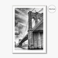 Brooklyn Bridge Black and White Fine Art Photo Print, NYC Wall Decor Poster, USA