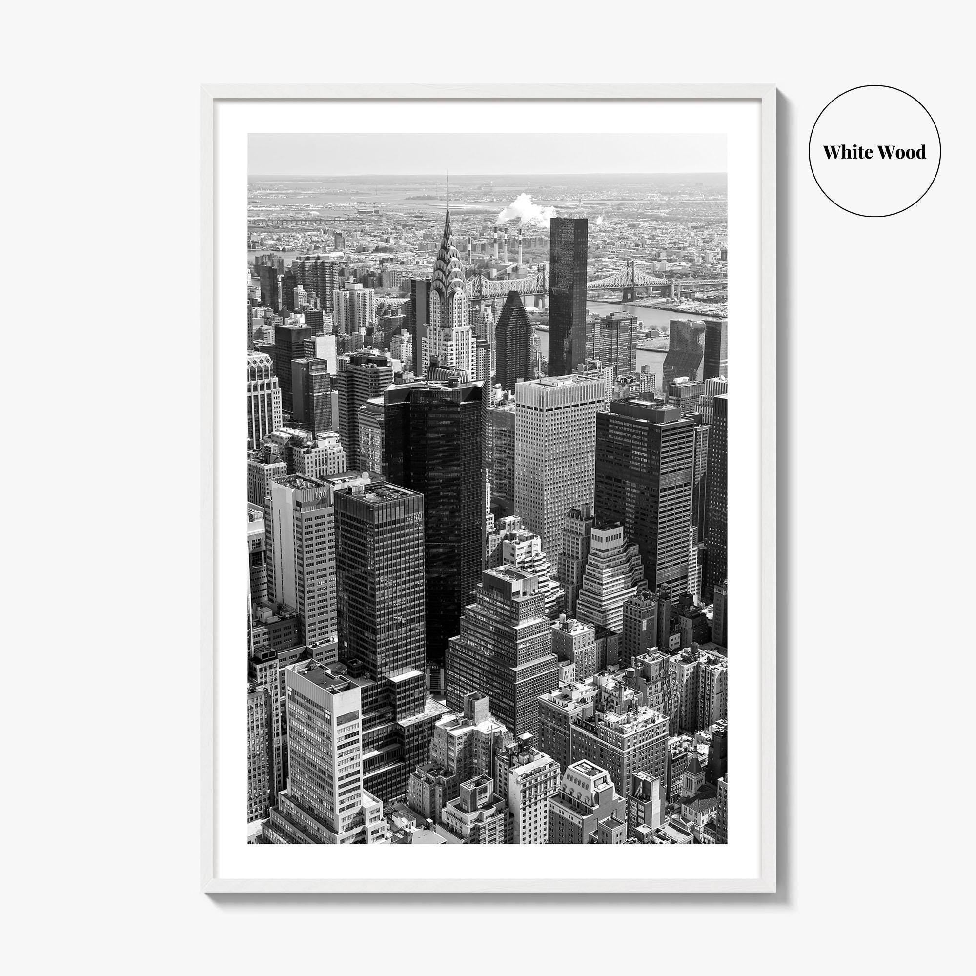 New York City Skyline Black and White Fine Art Photo Print, Manhattan Poster