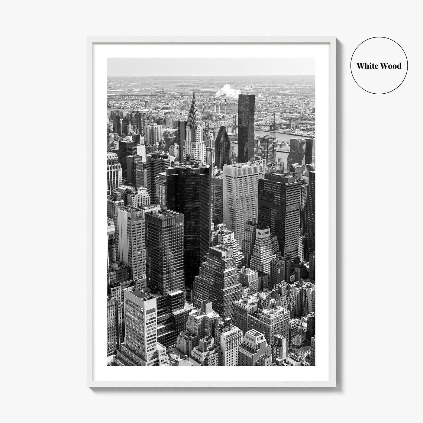 New York City Skyline Black and White Fine Art Photo Print, Manhattan Poster