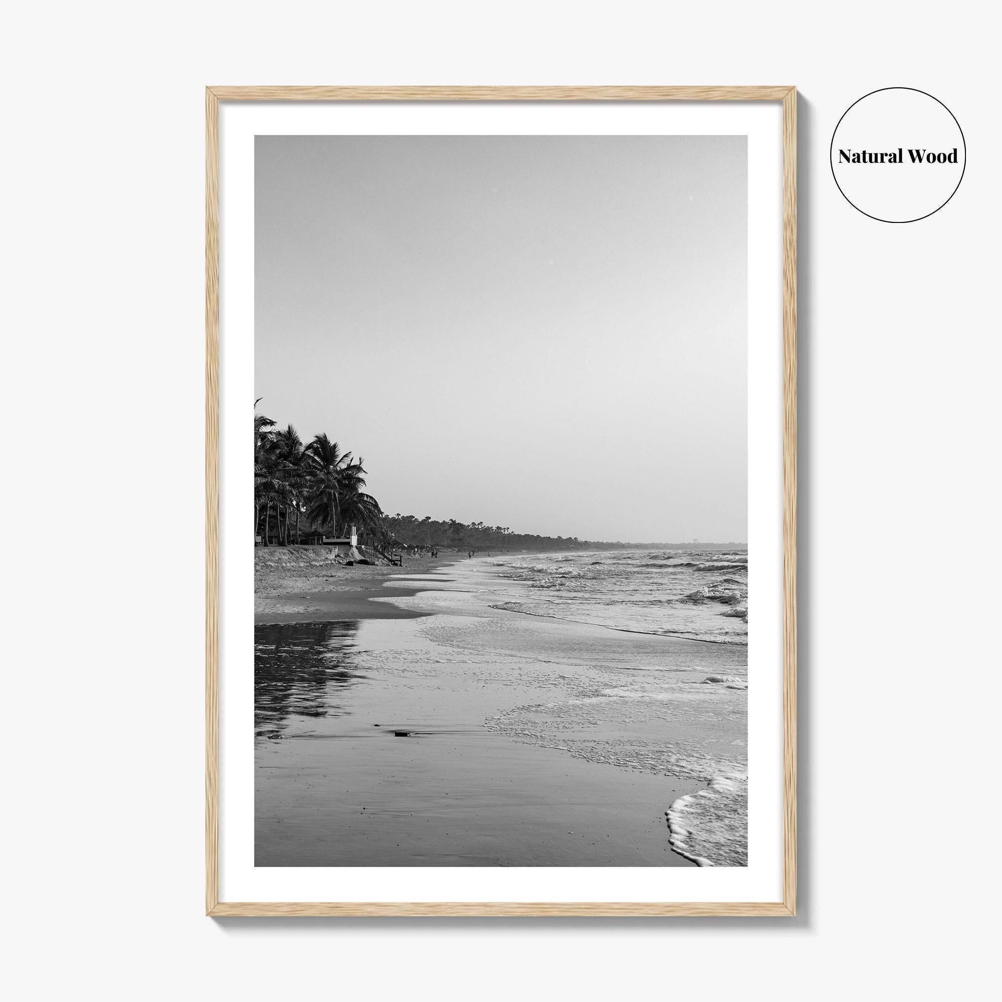 Serrekunda Black and White Fine Art Photo Print, Gambia Beach Wall Decor Poster