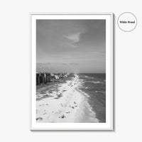 Pensacola Black and White Fine Art Photo Print, Perdido Key Beach Florida, Aerial Poster