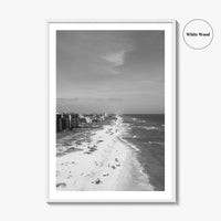 Pensacola Black and White Fine Art Photo Print, Perdido Key Beach Florida, Aerial Poster