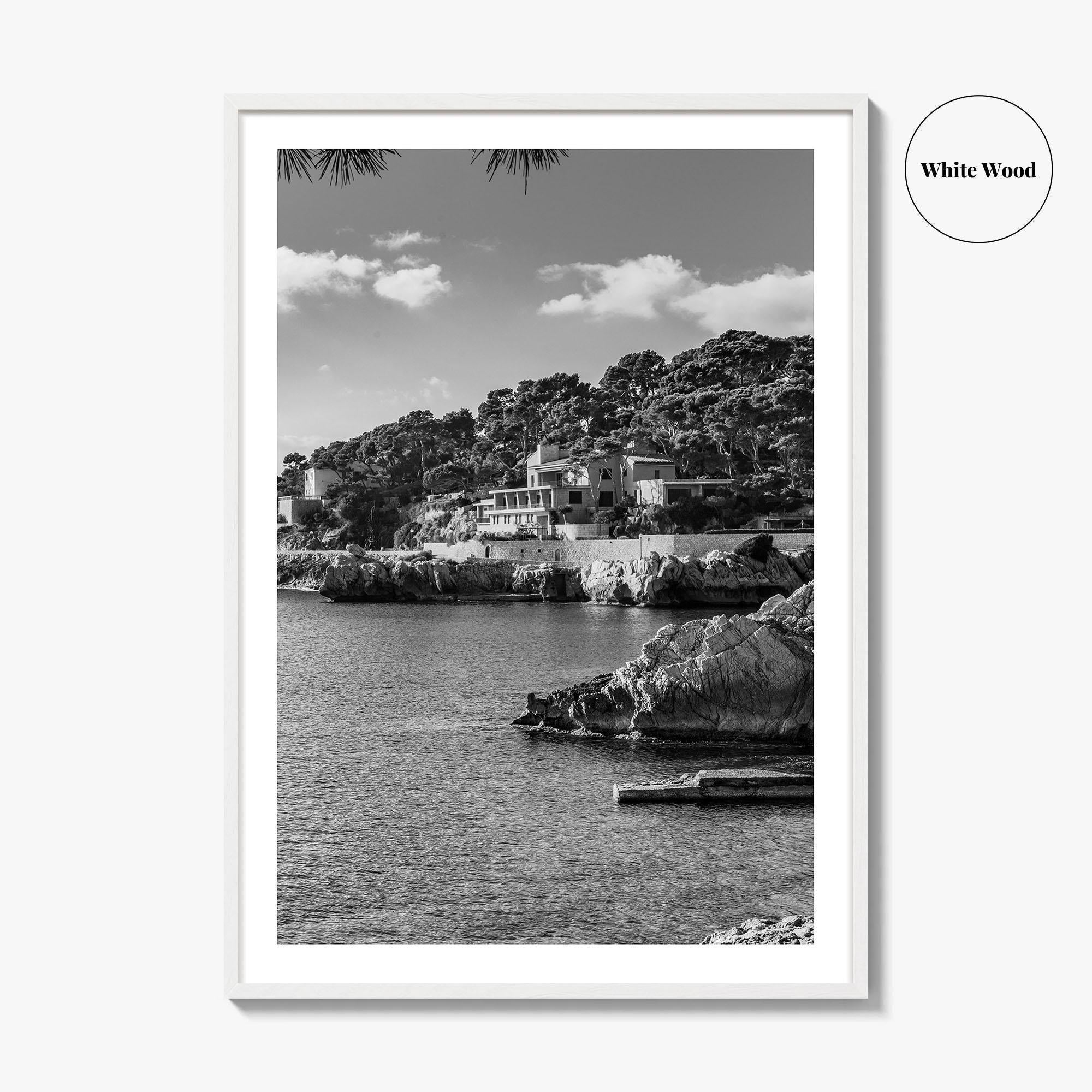 Cala Rajada Black and White Fine Art Photo Print, Mallorca Seascape Spain Poster