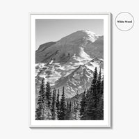Mount Rainier Black and White Fine Art Photo Print, Sunrise Point, Washington, Pacific Northwest