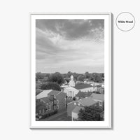 West Chester Black and White Fine Art Photo Print, Aerial Panorama, Wall Poster, USA
