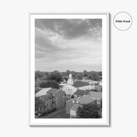 West Chester Black and White Fine Art Photo Print, Aerial Panorama, Wall Poster, USA