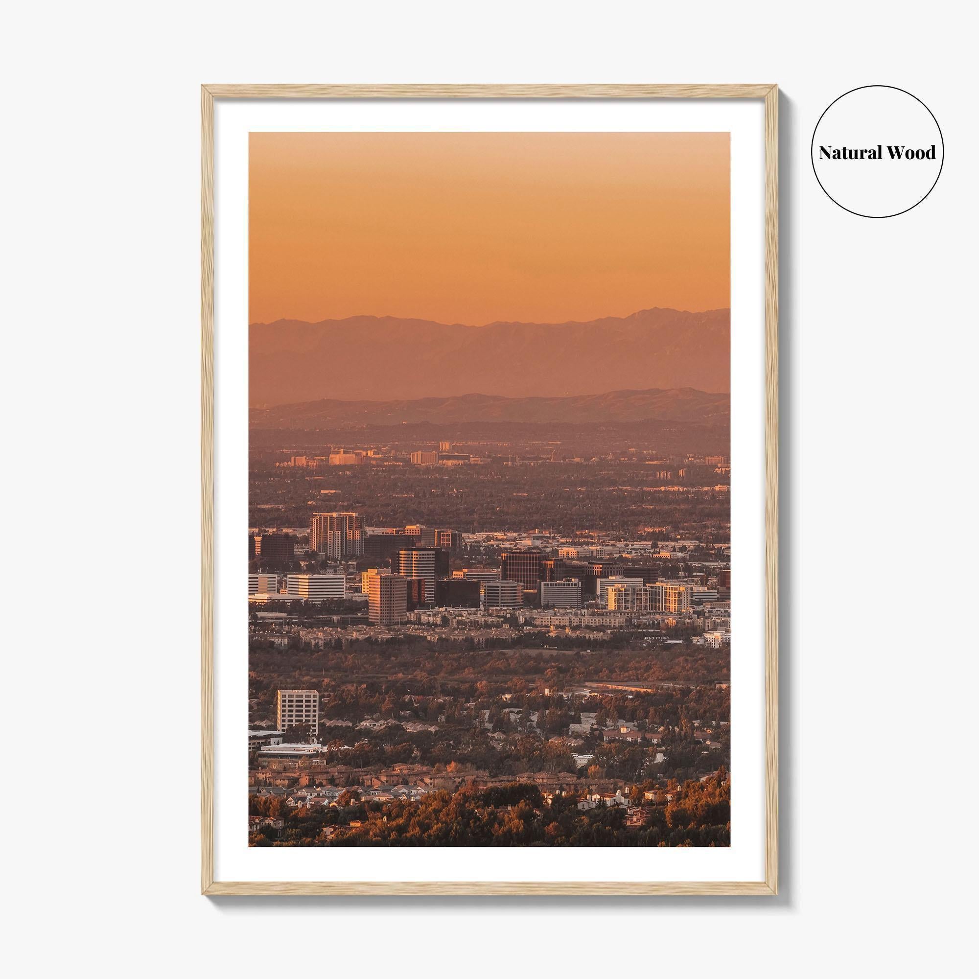 Anaheim Skyline Fine Art Photo Print, Irvine Santa Ana, Orange County California Poster