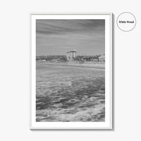 Pacific Beach Black and White Fine Art Photo Print, San Diego Pier California Poster