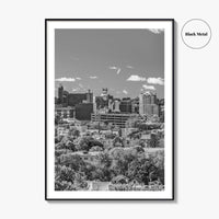 Portland Maine Skyline Black and White Fine Art Photo Print, Downtown, USA Poster