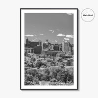 Portland Maine Skyline Black and White Fine Art Photo Print, Downtown, USA Poster