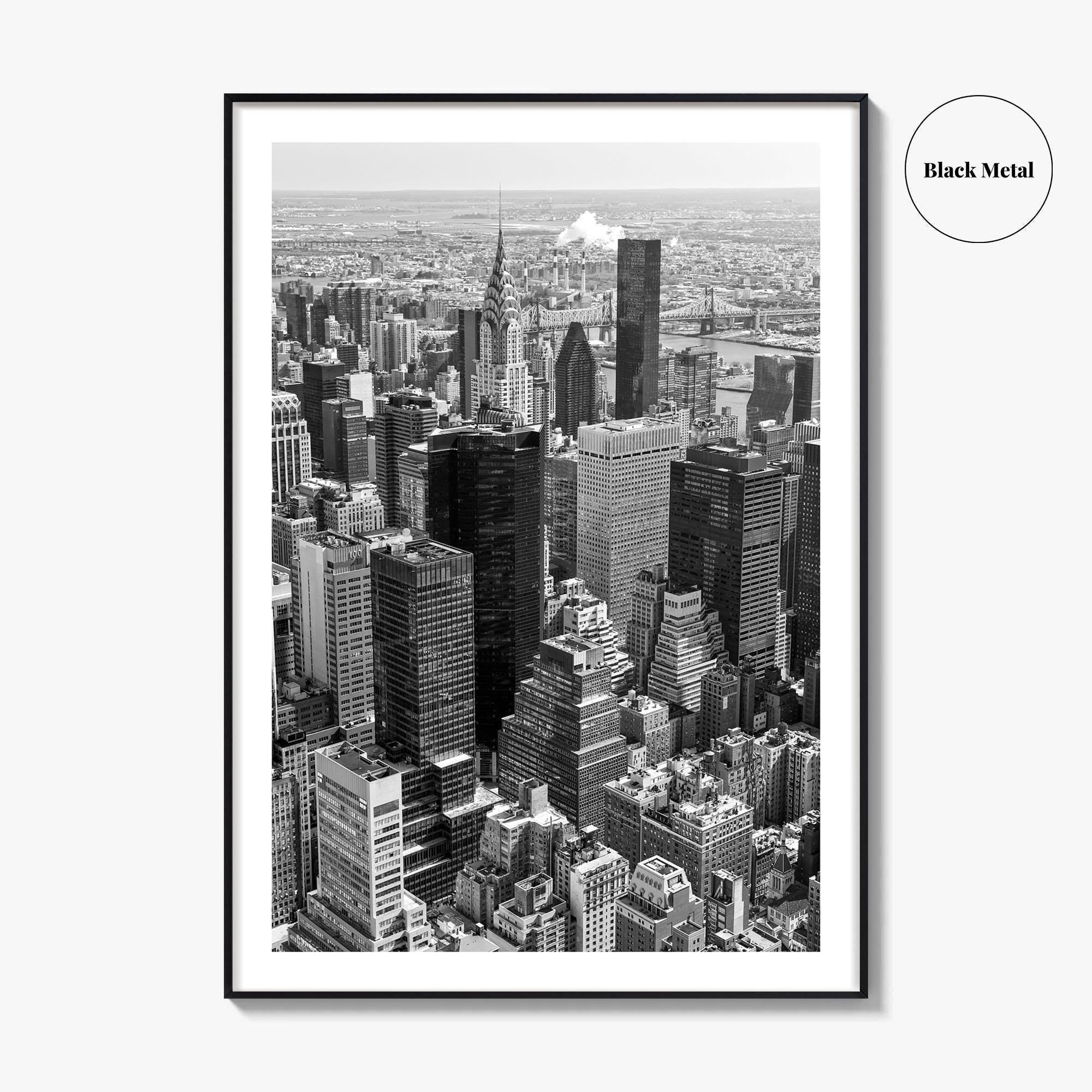 New York City Skyline Black and White Fine Art Photo Print, Manhattan Poster