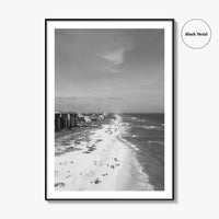 Pensacola Black and White Fine Art Photo Print, Perdido Key Beach Florida, Aerial Poster