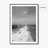 Pensacola Black and White Fine Art Photo Print, Perdido Key Beach Florida, Aerial Poster