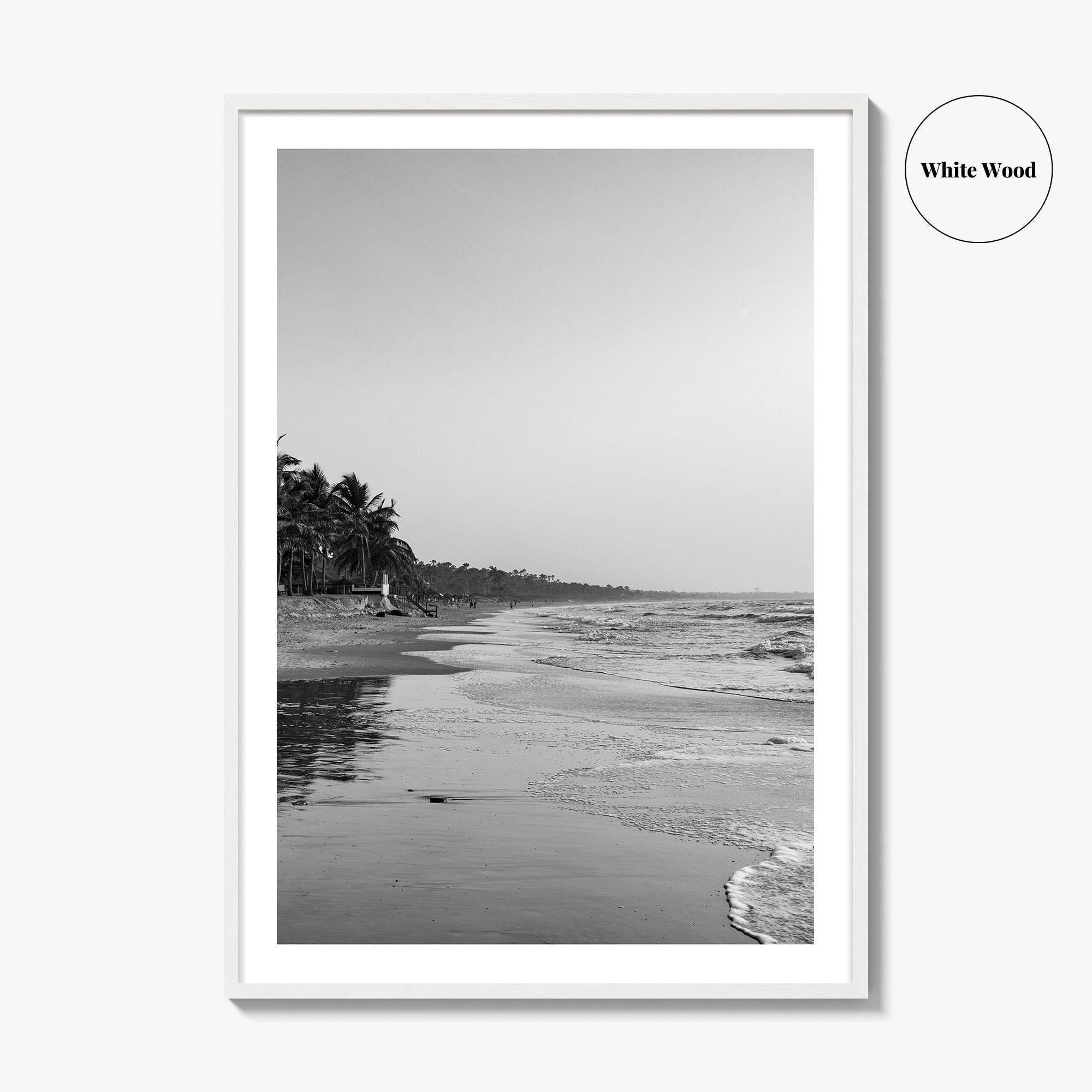 Serrekunda Black and White Fine Art Photo Print, Gambia Beach Wall Decor Poster