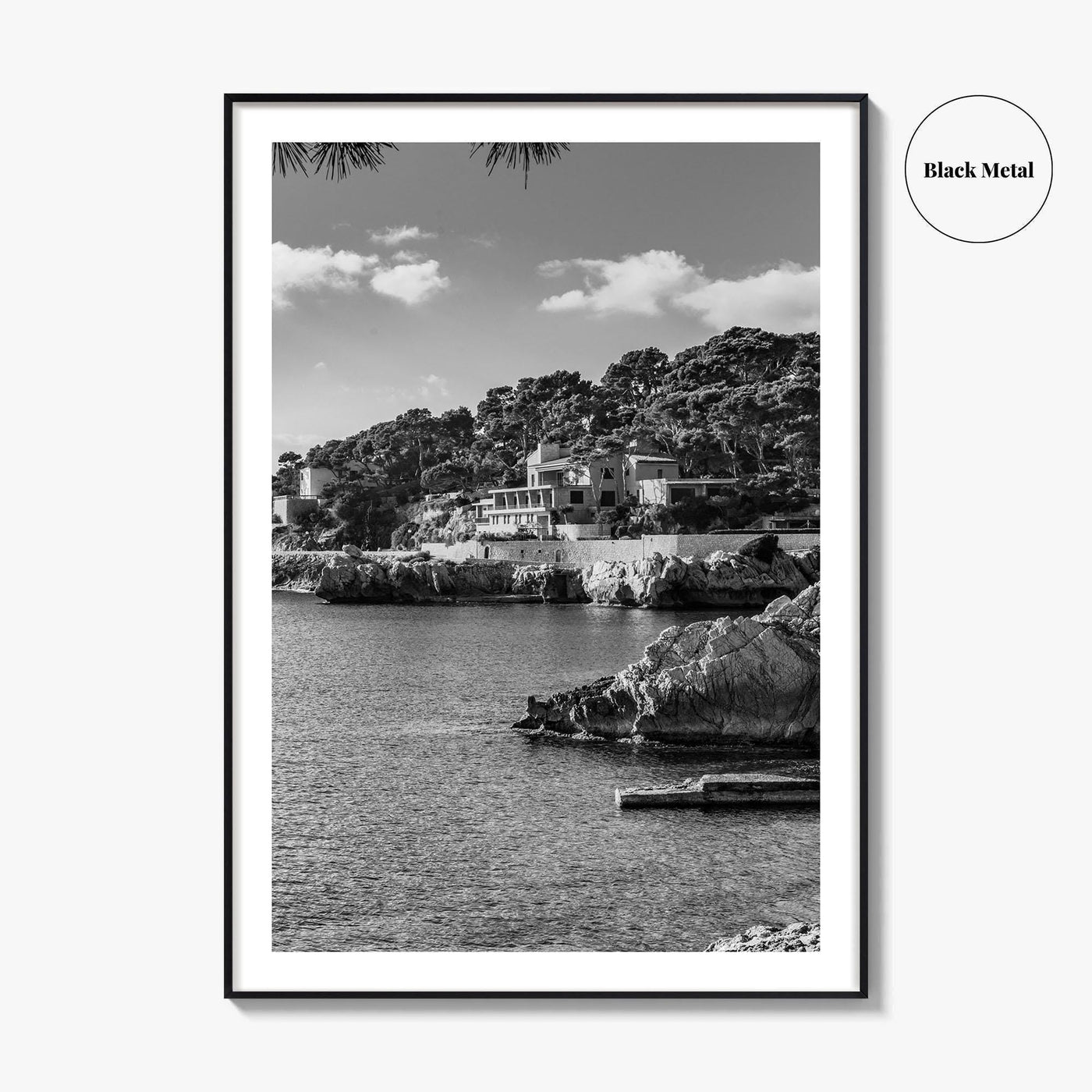 Cala Rajada Black and White Fine Art Photo Print, Mallorca Seascape Spain Poster