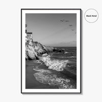 Southern California Black and White Fine Art Photo Print, Coastline Poster