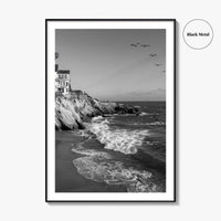 Southern California Black and White Fine Art Photo Print, Coastline Poster