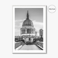 St Paul's Cathedral Black and White Fine Art Photo Print, London Millennium Bridge Poster