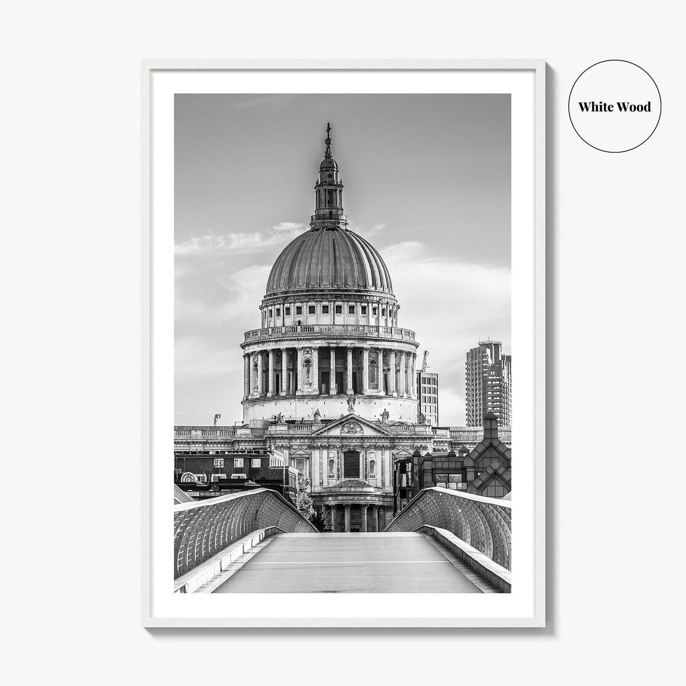 St Paul's Cathedral Black and White Fine Art Photo Print, London Millennium Bridge Poster