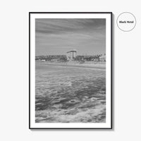 Pacific Beach Black and White Fine Art Photo Print, San Diego Pier California Poster