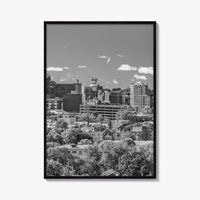 Portland Maine Skyline Black and White Fine Art Photo Print, Downtown, USA Poster