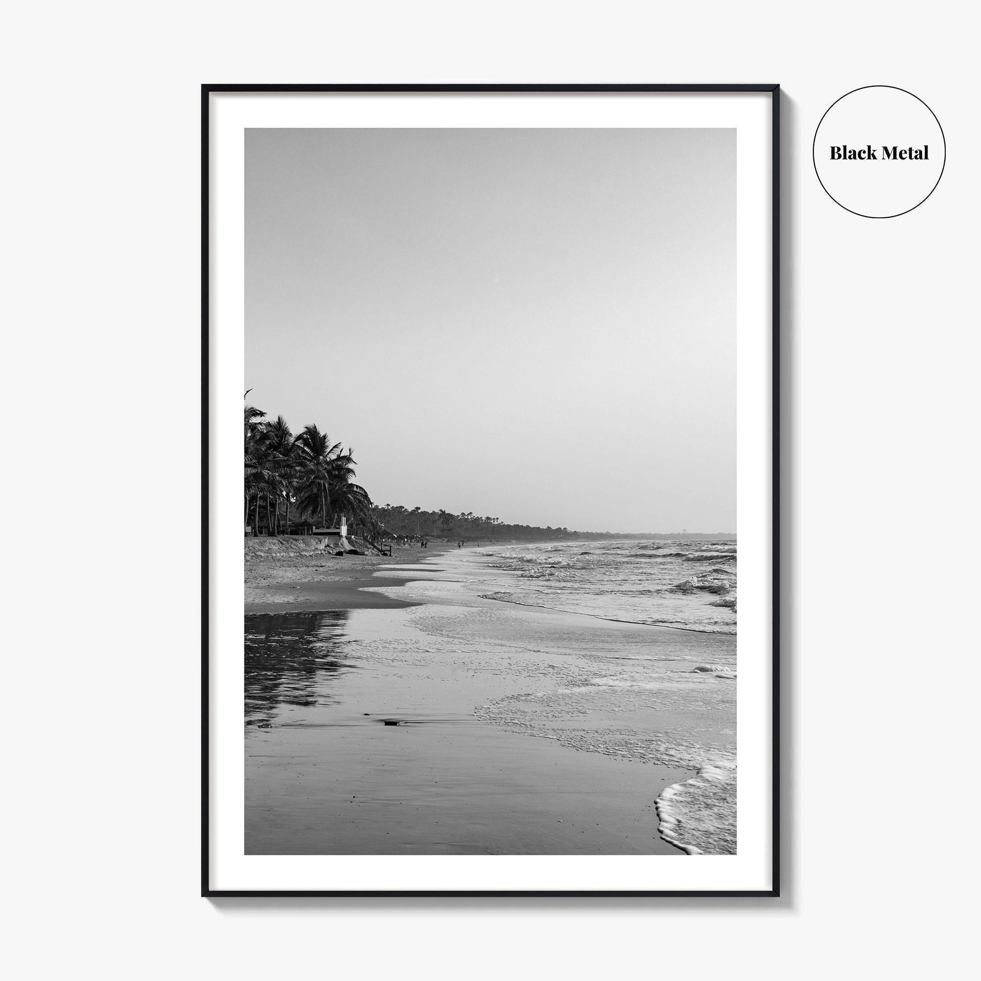 Serrekunda Black and White Fine Art Photo Print, Gambia Beach Wall Decor Poster