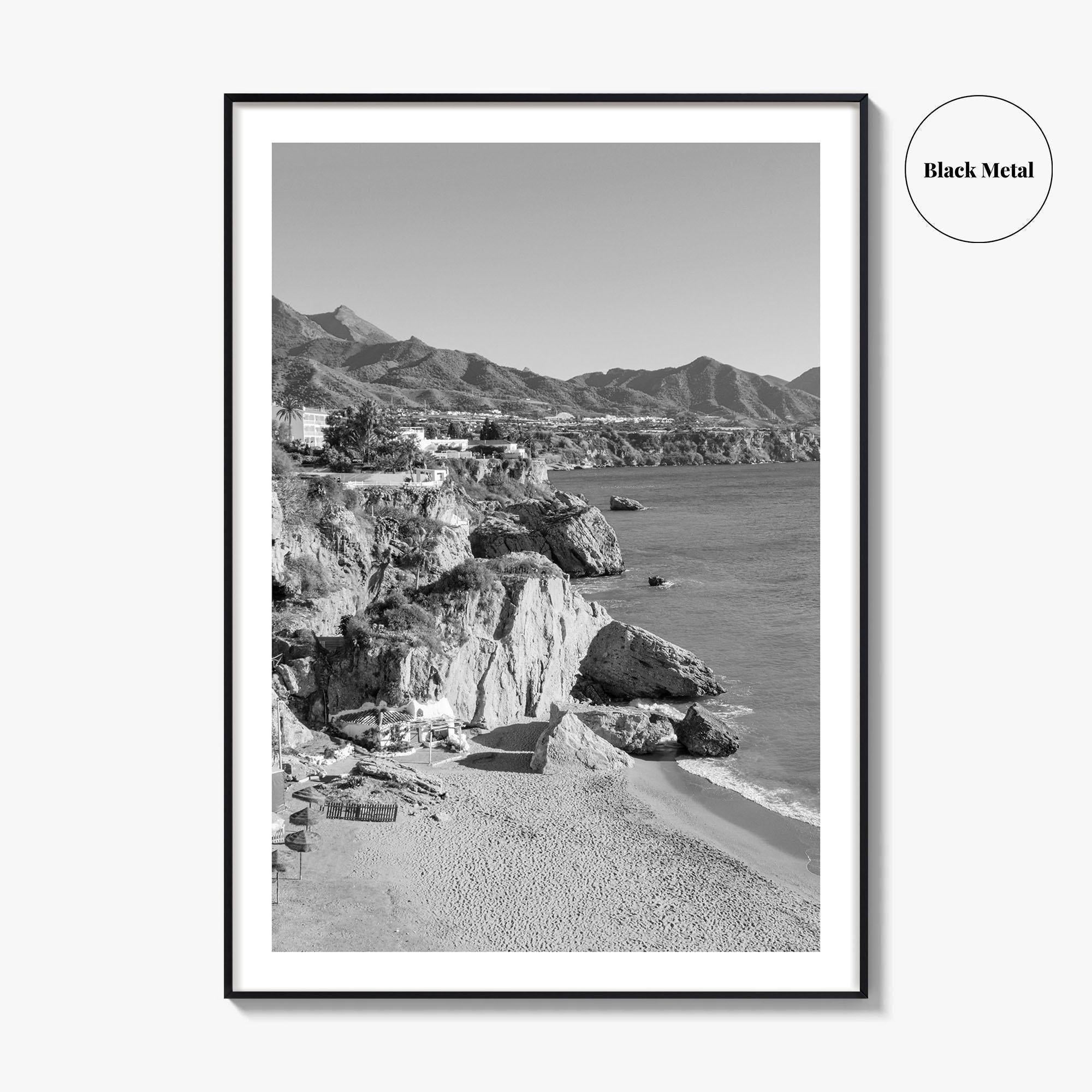 Nerja Black and White Fine Art Photo Print, Costa del Sol Spain Poster