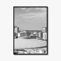 Wichita Skyline Black and White Fine Art Photo Print, Downtown, Kansas USA, Wall Poster