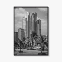 Panama City Skyline Black and White Fine Art Photo Print, Panama Wall Poster