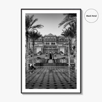 Abu Dhabi Black and White Fine Art Photo Print, Emirates Palace, UAE Poster
