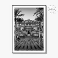 Abu Dhabi Black and White Fine Art Photo Print, Emirates Palace, UAE Poster