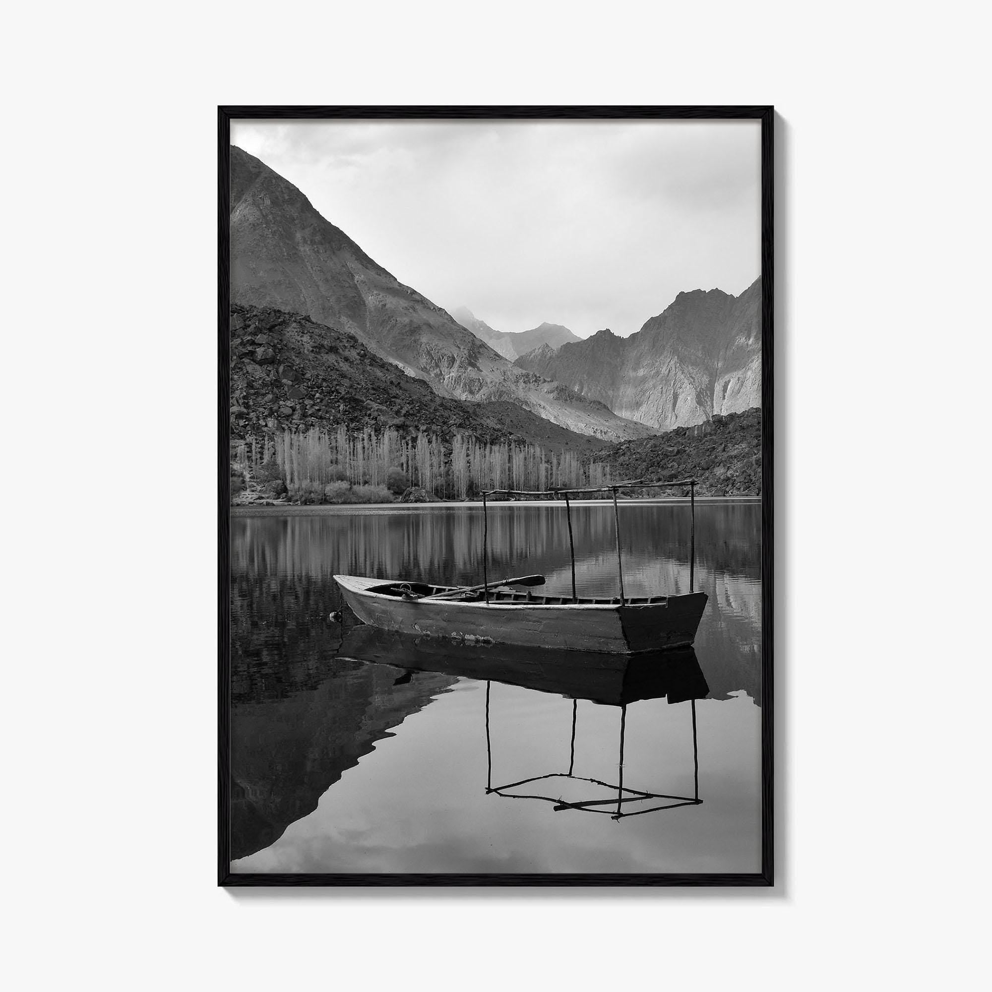 Upper Kachura Lake Black and White Fine Art Photo Print, Skardu Landscape Poster