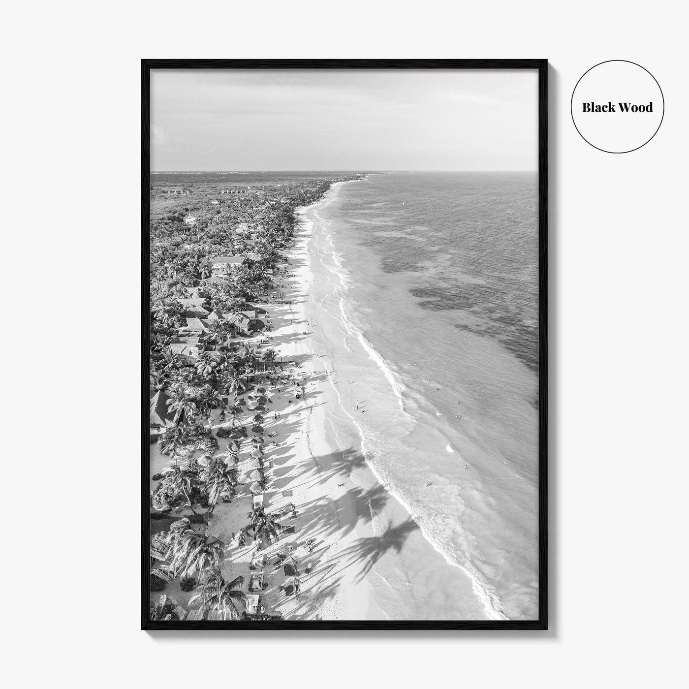 Tulum Black and White Fine Art Photo Print, Riviera Maya Cancun Mexico Poster